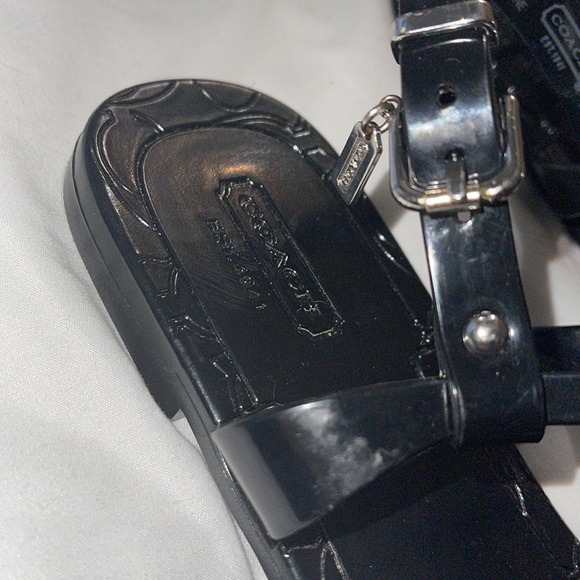 Coach black with silver jelly thong size 8 - Picture 3 of 5